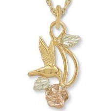 Hummingbird and Flower Pendant - by Landstrom's